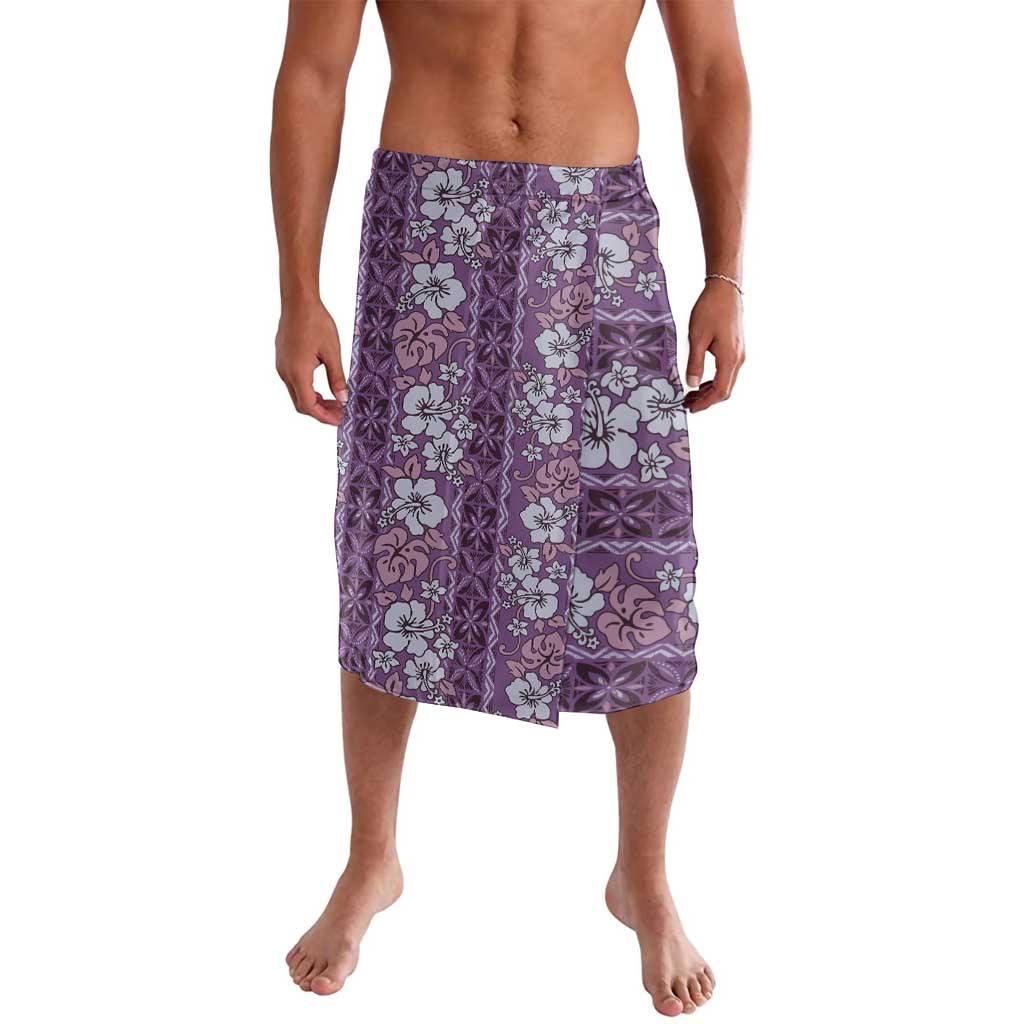 Hawaii Vintage Violet Hibiscus Tapa Pattern Lavalava LT05 Violet - Polynesian Pride