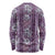 Hawaii Vintage Violet Hibiscus Tapa Pattern Long Sleeve Shirt