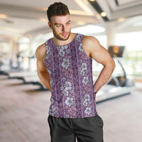Hawaii Vintage Violet Hibiscus Tapa Pattern Men Tank Top LT05 Violet - Polynesian Pride