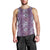 Hawaii Vintage Violet Hibiscus Tapa Pattern Men Tank Top