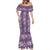 Hawaii Vintage Violet Hibiscus Tapa Pattern Mermaid Dress