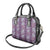 Hawaii Vintage Violet Hibiscus Tapa Pattern Shoulder Handbag