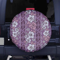 Hawaii Vintage Violet Hibiscus Tapa Pattern Spare Tire Cover LT05 - Polynesian Pride