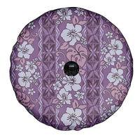 Hawaii Vintage Violet Hibiscus Tapa Pattern Spare Tire Cover LT05 - Polynesian Pride