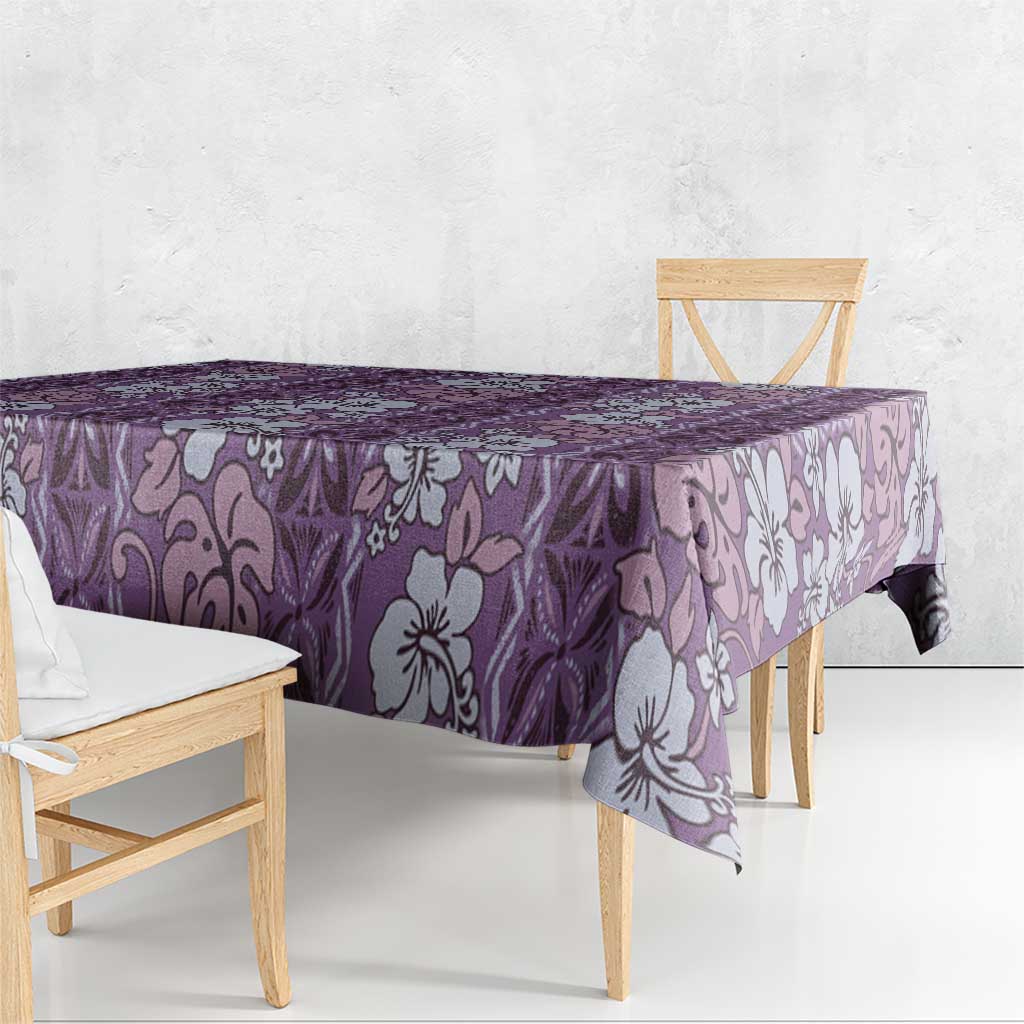 Hawaii Vintage Violet Hibiscus Tapa Pattern Tablecloth LT05 - Polynesian Pride