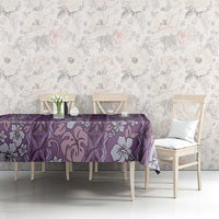 Hawaii Vintage Violet Hibiscus Tapa Pattern Tablecloth LT05 - Polynesian Pride