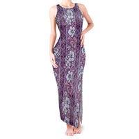 Hawaii Vintage Violet Hibiscus Tapa Pattern Tank Maxi Dress LT05 Women Violet - Polynesian Pride