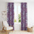 Hawaii Vintage Violet Hibiscus Tapa Pattern Window Curtain