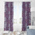 Hawaii Vintage Violet Hibiscus Tapa Pattern Window Curtain