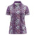 Hawaii Vintage Violet Hibiscus Tapa Pattern Women Polo Shirt