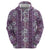 Hawaii Vintage Violet Hibiscus Tapa Pattern Zip Hoodie