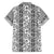 Hawaii Vintage Gray Hibiscus Tapa Pattern Family Matching Off Shoulder Short Dress and Hawaiian Shirt