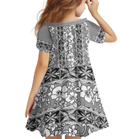 Hawaii Vintage Gray Hibiscus Tapa Pattern Family Matching Tank Maxi Dress and Hawaiian Shirt LT05 - Polynesian Pride