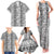 Hawaii Vintage Gray Hibiscus Tapa Pattern Family Matching Tank Maxi Dress and Hawaiian Shirt