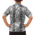 Hawaii Vintage Gray Hibiscus Tapa Pattern Hawaiian Shirt