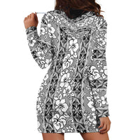 Hawaii Vintage Gray Hibiscus Tapa Pattern Hoodie Dress LT05 - Polynesian Pride