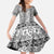 Hawaii Vintage Gray Hibiscus Tapa Pattern Kid Short Sleeve Dress