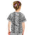 Hawaii Vintage Gray Hibiscus Tapa Pattern Kid T Shirt