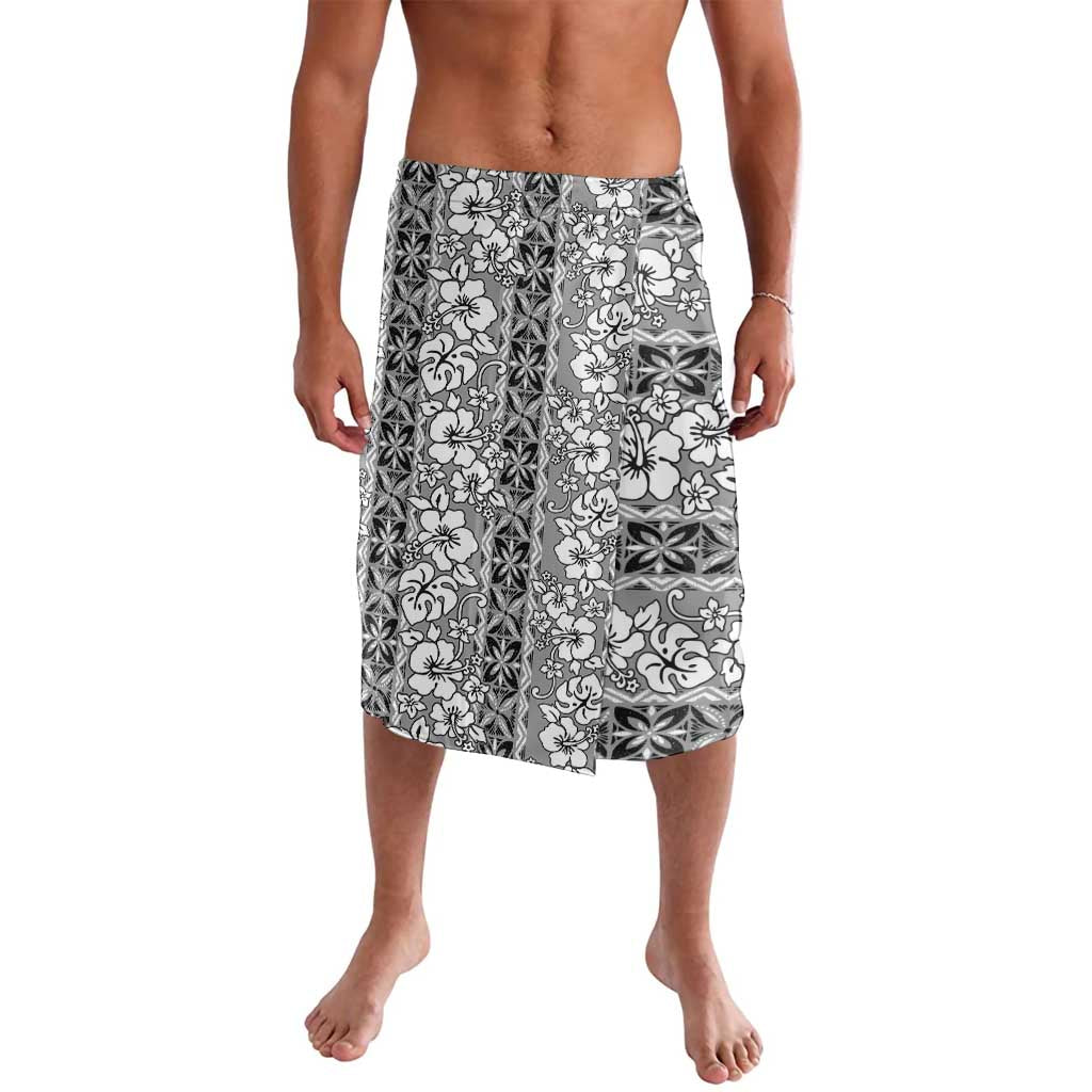 Hawaii Vintage Gray Hibiscus Tapa Pattern Lavalava LT05 Gray - Polynesian Pride