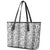 Hawaii Vintage Gray Hibiscus Tapa Pattern Leather Tote Bag