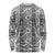 Hawaii Vintage Gray Hibiscus Tapa Pattern Long Sleeve Shirt