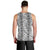 Hawaii Vintage Gray Hibiscus Tapa Pattern Men Tank Top