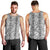 Hawaii Vintage Gray Hibiscus Tapa Pattern Men Tank Top