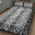 Hawaii Vintage Gray Hibiscus Tapa Pattern Quilt Bed Set