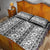 Hawaii Vintage Gray Hibiscus Tapa Pattern Quilt Bed Set