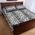 Hawaii Vintage Gray Hibiscus Tapa Pattern Quilt Bed Set