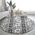 Hawaii Vintage Gray Hibiscus Tapa Pattern Round Carpet