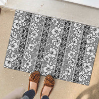 Hawaii Vintage Gray Hibiscus Tapa Pattern Rubber Doormat LT05 - Polynesian Pride