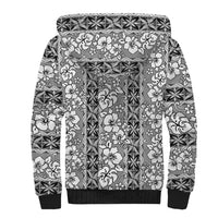 Hawaii Vintage Gray Hibiscus Tapa Pattern Sherpa Hoodie LT05 - Polynesian Pride