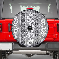 Hawaii Vintage Gray Hibiscus Tapa Pattern Spare Tire Cover LT05 - Polynesian Pride