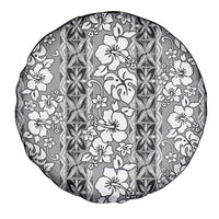 Hawaii Vintage Gray Hibiscus Tapa Pattern Spare Tire Cover LT05 - Polynesian Pride