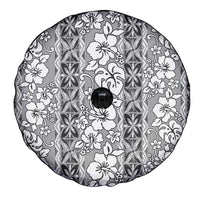 Hawaii Vintage Gray Hibiscus Tapa Pattern Spare Tire Cover LT05 - Polynesian Pride