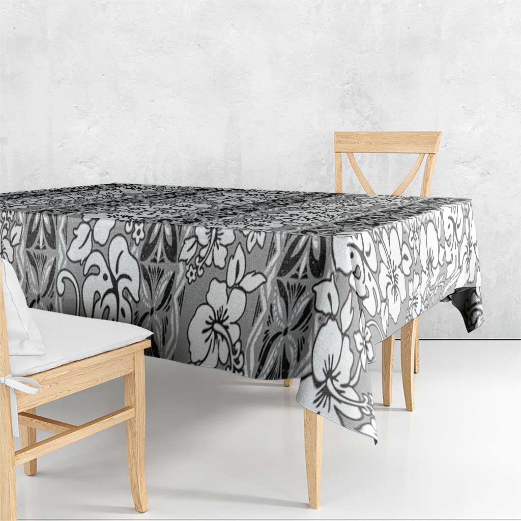 Hawaii Vintage Gray Hibiscus Tapa Pattern Tablecloth LT05 - Polynesian Pride