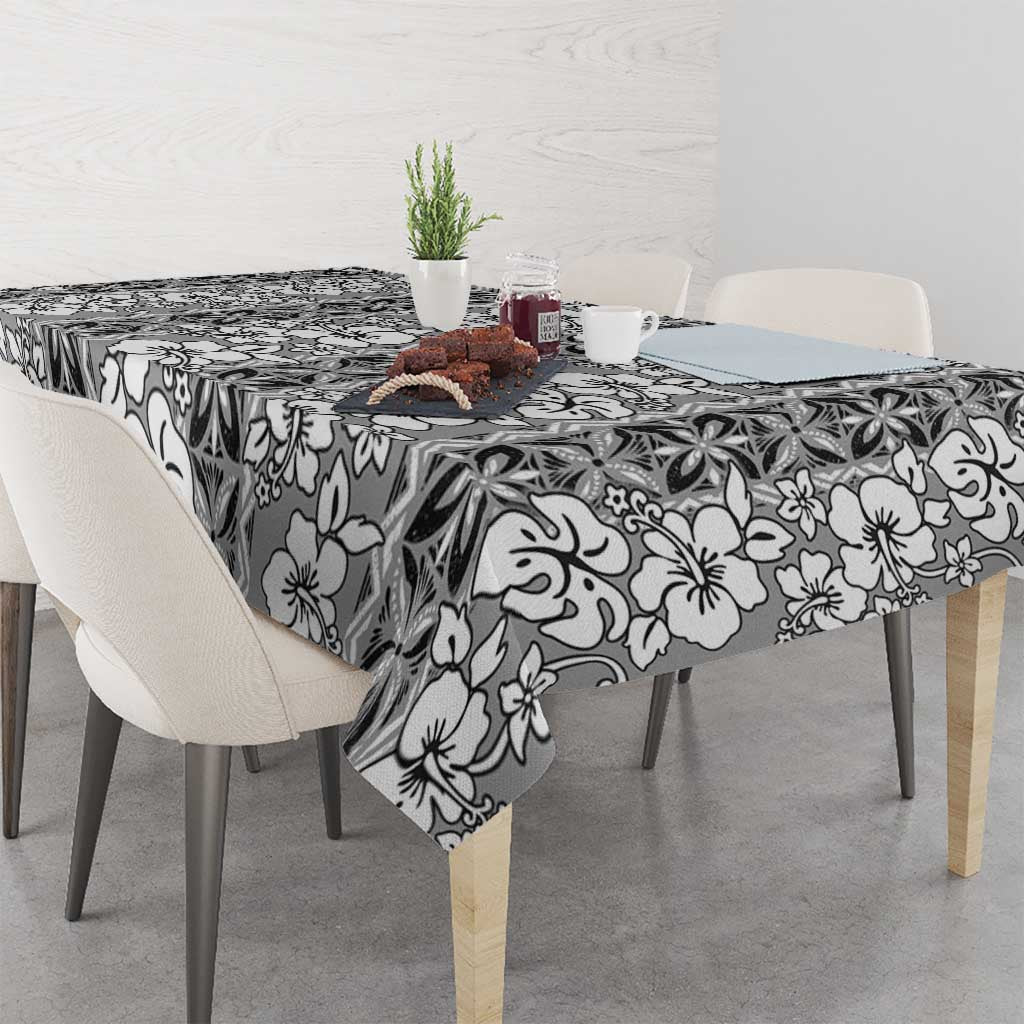 Hawaii Vintage Gray Hibiscus Tapa Pattern Tablecloth LT05 - Polynesian Pride