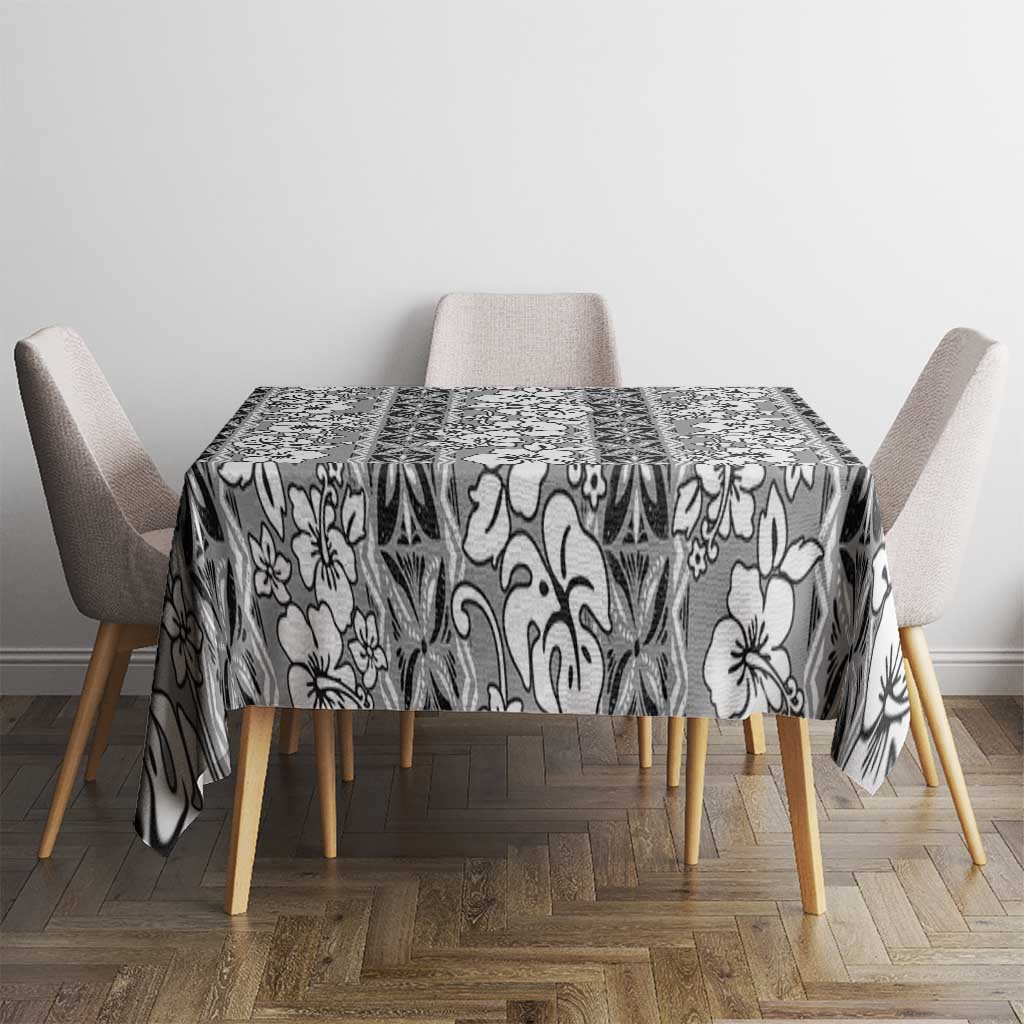 Hawaii Vintage Gray Hibiscus Tapa Pattern Tablecloth LT05 - Polynesian Pride