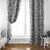 Hawaii Vintage Gray Hibiscus Tapa Pattern Window Curtain