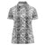 Hawaii Vintage Gray Hibiscus Tapa Pattern Women Polo Shirt