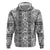 Hawaii Vintage Gray Hibiscus Tapa Pattern Zip Hoodie