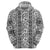 Hawaii Vintage Gray Hibiscus Tapa Pattern Zip Hoodie