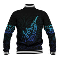 Aotearoa New Zealand Baseball Jacket Koru Fern Blue Gradient LT05 - Polynesian Pride