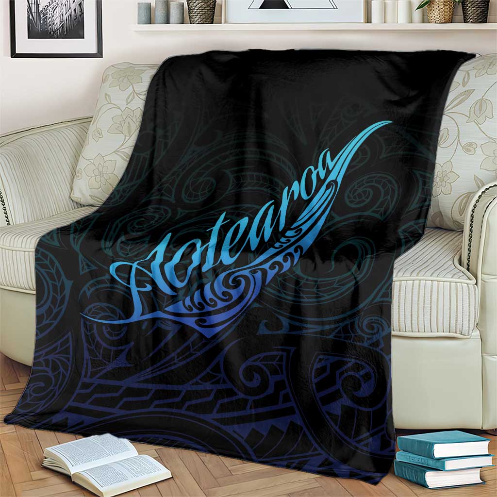 Aotearoa New Zealand Blanket Koru Fern Blue Gradient LT05 - Polynesian Pride
