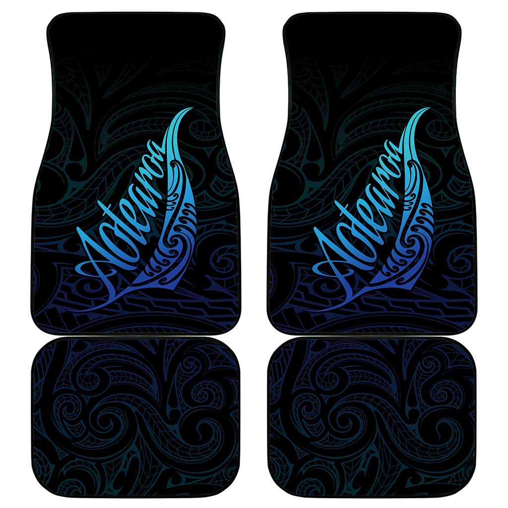 Aotearoa New Zealand Car Mats Koru Fern Blue Gradient LT05 - Polynesian Pride