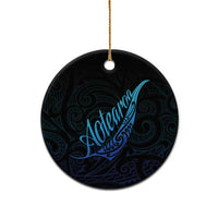 Aotearoa New Zealand Ceramic Ornament Koru Fern Blue Gradient