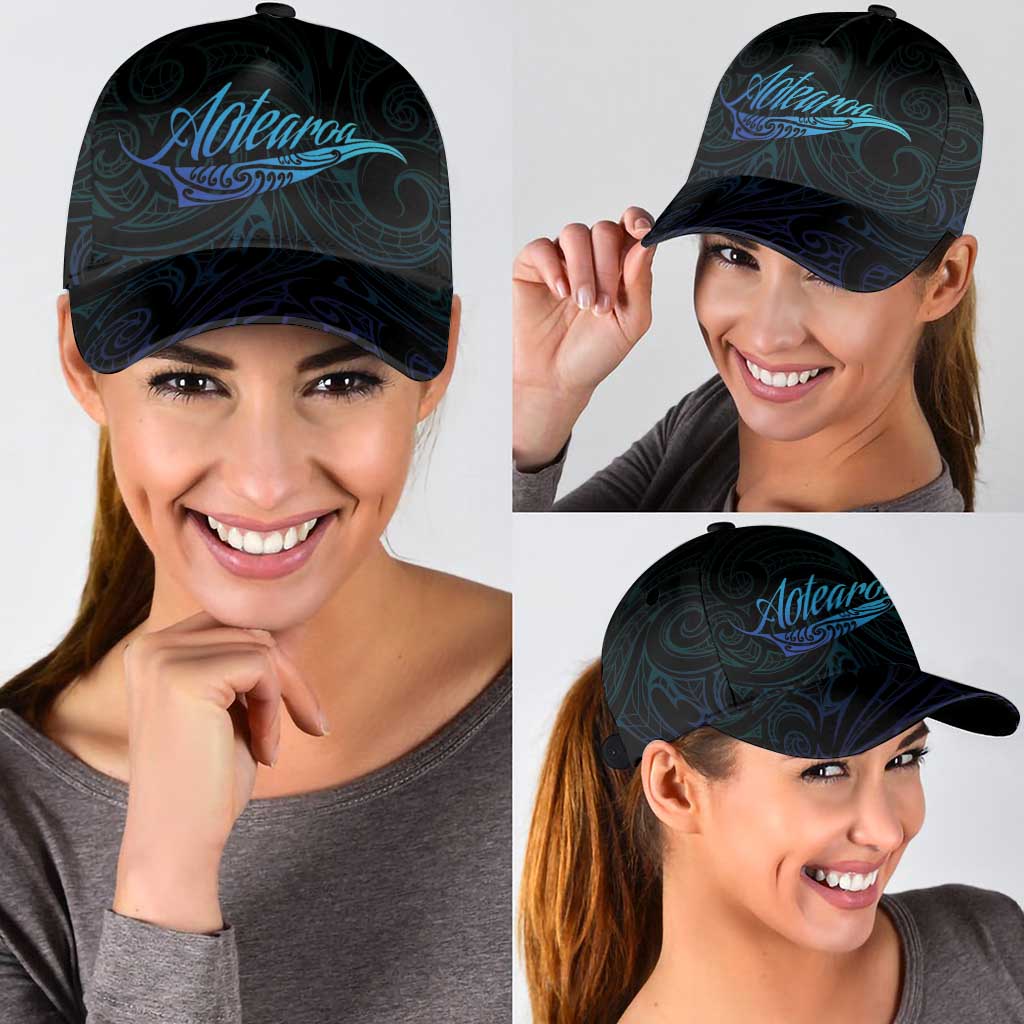Aotearoa New Zealand Classic Cap Koru Fern Blue Gradient - Polynesian Pride