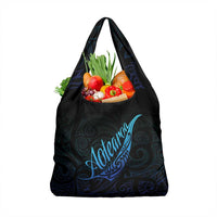 Aotearoa New Zealand Grocery Bag Koru Fern Blue Gradient LT05 1-pack One Size Blue - Polynesian Pride