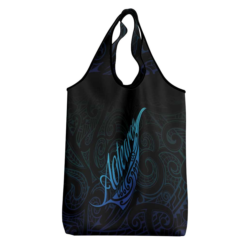 Aotearoa New Zealand Grocery Bag Koru Fern Blue Gradient LT05 - Polynesian Pride